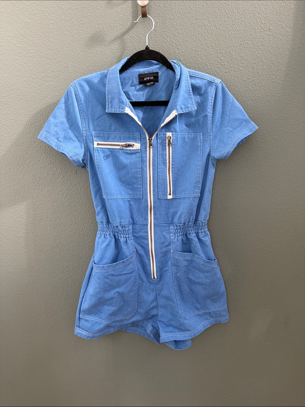 ATWYLD 'Citizen' Women's Stone Blue Jumper Sz S Utility Jumper Coveralls